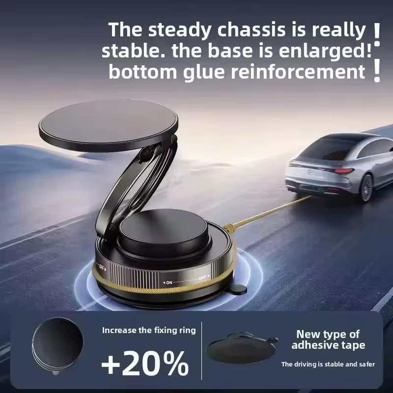 Car Phone Magnetic Stand Mechanical Vacuum Suction Cup Rotate 360° Magnetic Adsorption Bracket Navigation Universal Holder