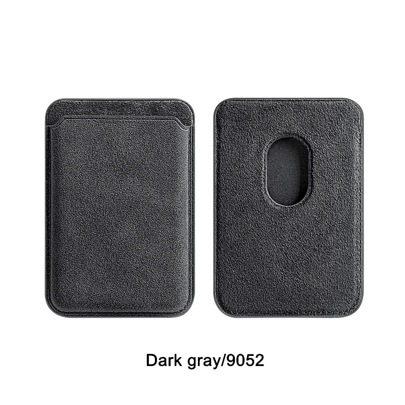 Real ALCANTARA Magnetic Card Holder For iPhone 17 16 15 Pro Max With Magsafe Alcantara Wallet Case Orange/Blue Leather Bag