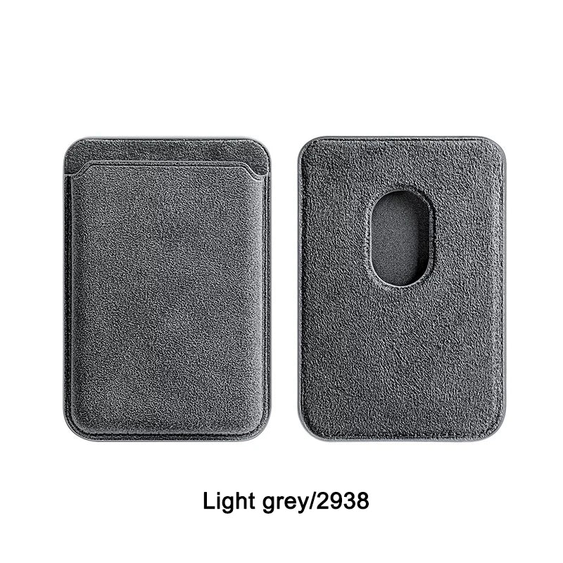 Real ALCANTARA Magnetic Card Holder For iPhone 17 16 15 Pro Max With Magsafe Alcantara Wallet Case Orange/Blue Leather Bag