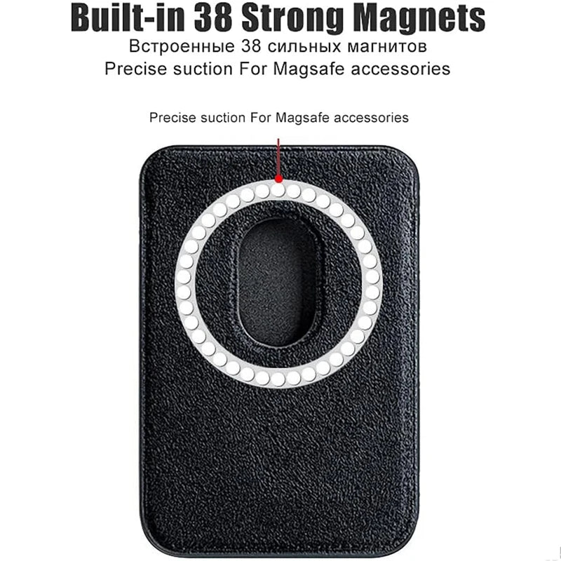 Real ALCANTARA Magnetic Card Holder For iPhone 17 16 15 Pro Max With Magsafe Alcantara Wallet Case Orange/Blue Leather Bag